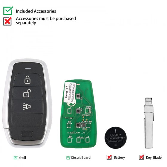 Autel IKEYAT3P Universal Programmable Smart Key 3-button, Program with KM100