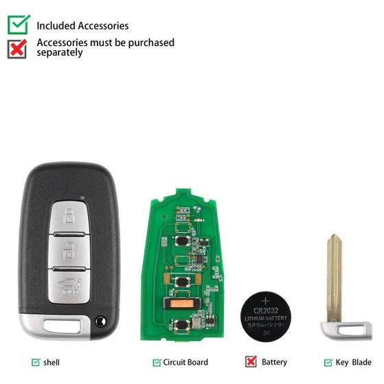 Autel IKEY IKEYHY3T Programmable Smart Key 3 Buttons, Hyundai-style,Work with Autel KM100