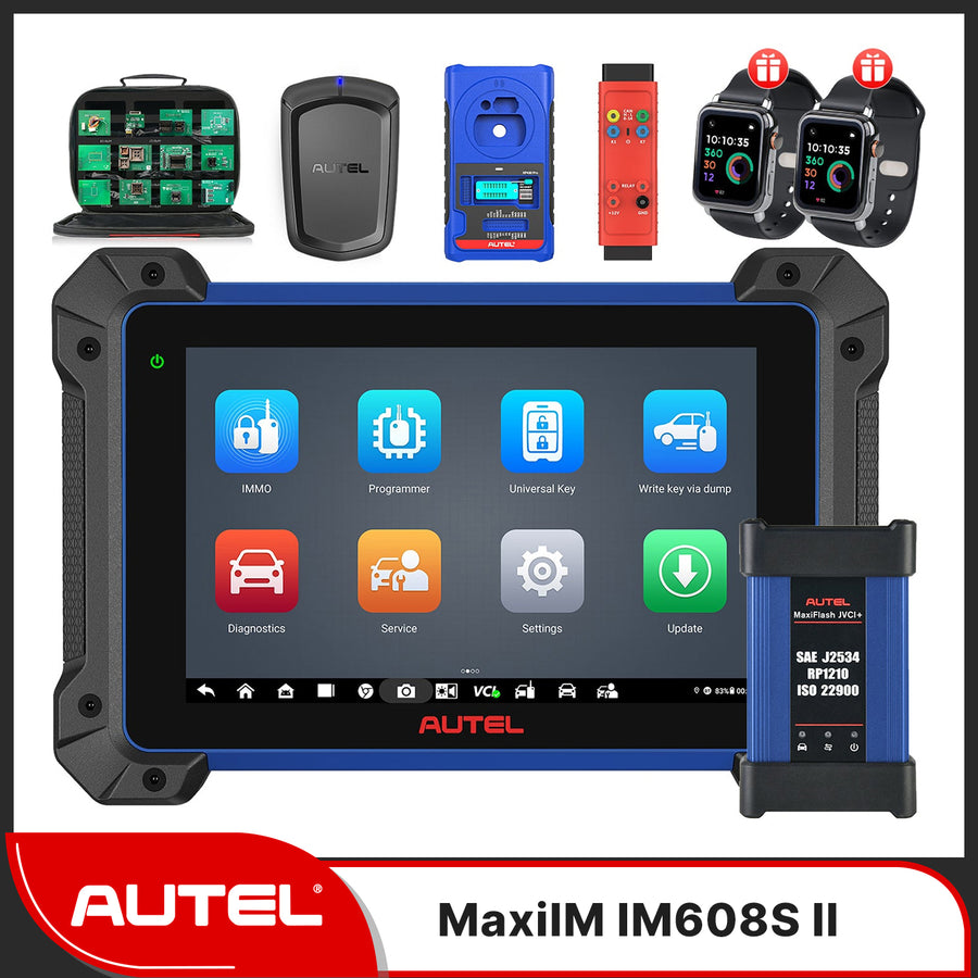 2024 Autel MaxiIM IM608S II Automotive Key Programmer&Diagnostic Tool, Same as IM608 PRO II Scanner with XP400 PRO GBOX3 APB112 IMKPA, Advanced ECU Coding as MS Elite II PRO/MSUltra, 40+ Services, Get Free 2PCS OTOFIX Watches