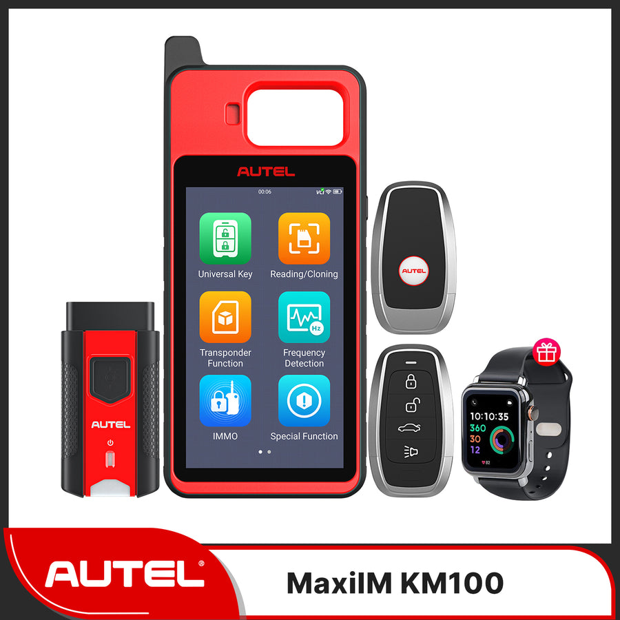 Autel MaxiIM KM100 Key Fob Programming Immobilizer Tool, Same as KM100E/KM100X, 60S Key Generation and IMMO Learning, Chip Read/Write /Cloning, Get A Free OTOFIX Watch