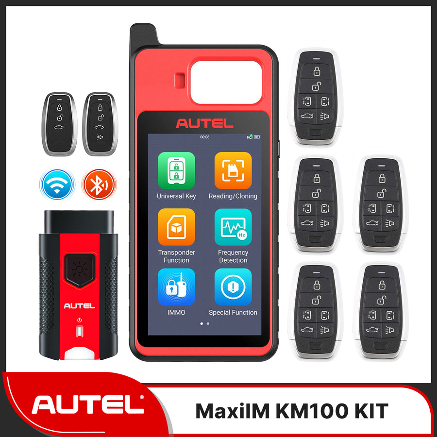 Autel MaxiIM KM100 Kit,Key Fob Programming Immobilizer Tool with 5 Pcs Ikey 60S Key Generation and IMMO Learning, Chip Read/Write /Cloning