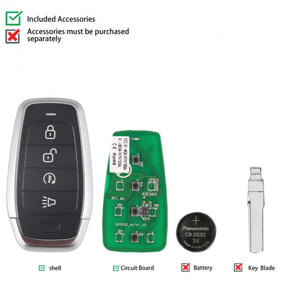 Autel IKEYAT4PC Universal Programmable Smart 4-button IKEY, Cabin Temperature/Panic