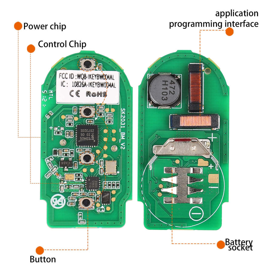 Autel MaxiIM IKEY IKEYRZ4TP Programmable Smart Key 4 Buttons, OE-Quality Key Fob Replacement for BMW